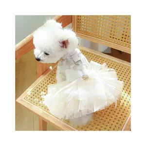 Yeni varış köpek düğün elbisesi prenses elbise yavru kabarık tül etek lüks zarif köpek giyim giysi