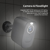 LCLCTEK 4G Wireless Battery Powered Security Camera 4MP Full Color Floodlight Wifi IP66 Outdoor CCTV Camera