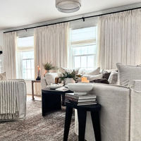 Cortinas y Cenefas de Lino con Textura que Filtran la Luz, Disponibles en Varios Tamaños Personalizados