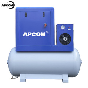 Compresseur d'air industriel tout-en-un à vis, sans huile, refroidi par air, avec réservoir de stockage d'air de 600 litres, équipement durable - Product Image 1