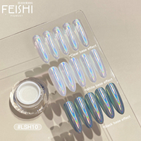 Poudre de pigment chromée de luxe pour nail art, effet miroir magique holographique
