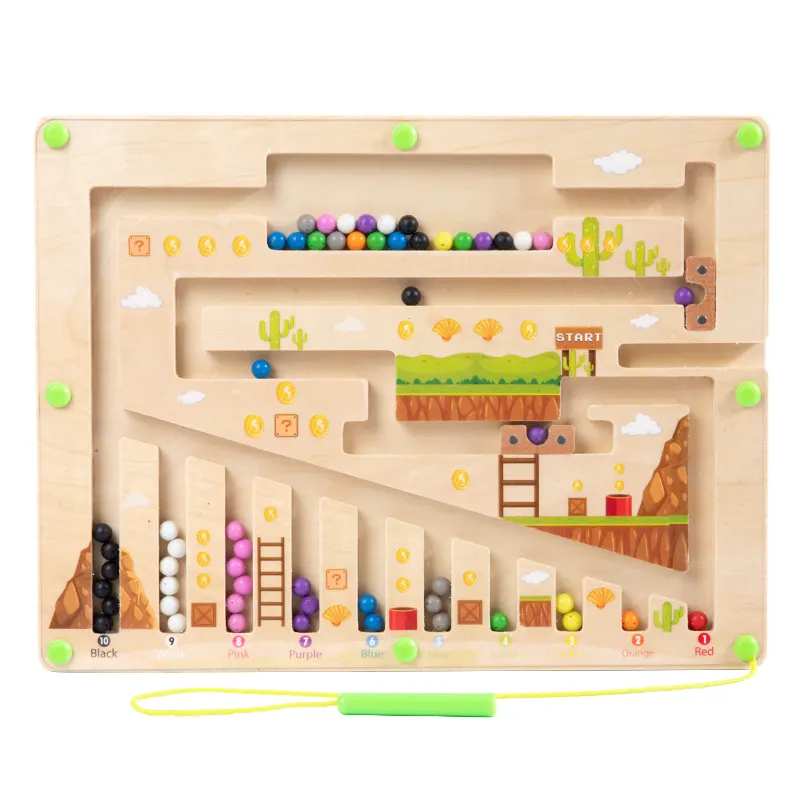 Montessori erken eğitim eğlenceli mıknatıs boncuk labirent kurulu oyunları bebek renk numarası erken eğitim Montessori oyuncaklar erkek kız için