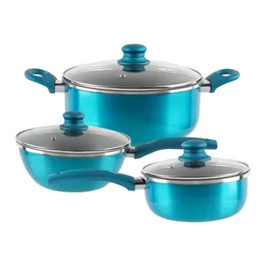 Blue Cookware Set Unboxing Titanium Nonstick Dishwasher Safe PFOA Free Cookware