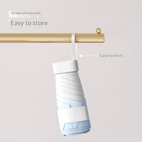 Nouveau Parapluie de Poche Manuel Pliant en Six Sections à Dégradé, avec Revêtement Noir Anti-UV, Protection Solaire, Portable, pour Soleil et Pluie