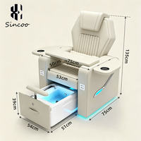 Fauteuil de pédicure professionnel pour salon de manucure SPA, avec poche latérale, multifonction, tout-en-un, canapé de massage électrique à remous, en plastique