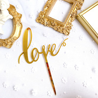 Décoration de gâteau en acrylique style écriture manuscrite « Love », pour mariage, DIY, signalétique de dessert, ornement de Saint-Valentin