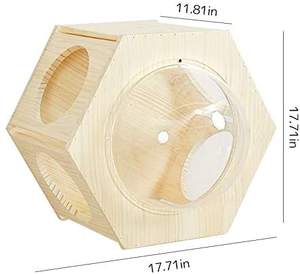 Sechseckige Form Wand-Katzen bett Space Capsule Travel Holz druck Haustier betten & Holz Katzen haus Bett matten Zubehör - Product Image 2