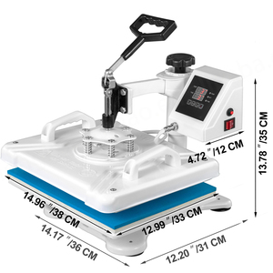 Venta al por mayor Swing-Away 12x15 pulgadas Control Digital 5 en 1 Máquina de prensa de calor blanco para placas de cerámica - Product Image 1