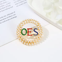 Broche de sororité pour fille, motif fille mignonne verte et rose, avec perles rondes et strass, badge de corsage, cadeau pour filles de fête, nouvelle arrivée