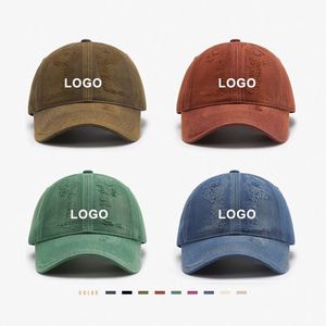 Wholesale Vintage Washed Denim Dad Custom Embroidery Logo Sports Caps Cap Cowboy Distressed Baseball <b>Hat</b> - Product Image 1