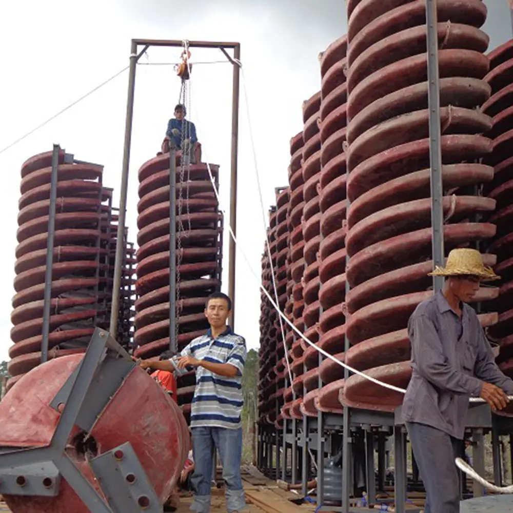 50TPH JXSC Mining Pocess Spiral Chute proses pemulihan mesin untuk memproses pasir zirkon