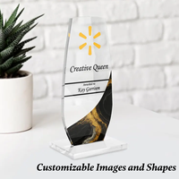 Trophée et médaille en acrylique personnalisés en usine, coupe en résine transparente, personnalisables pour récompense de compétition des employés et des étudiants