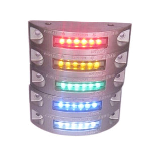 أعمدة إنارة للطرق على شكل هلال من الألومنيوم، مسامير طرق بلاستيكية من PVC-PC تعمل بالطاقة الشمسية، إضاءة تحذيرية للحدائق والمناظر الطبيعية بدرجة حماية IP68 - Product Image 1