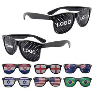 Gafas de sol promocionales con logo imprimible y pegatinas de bandera nacional para aficionados al fútbol mundial 2026, estilo macaron - Product Image 2