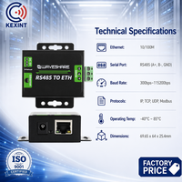Convertidor Industrial RS485 a Ethernet KXT, Gateway Modbus RTU a Modbus TCP, Servidor de Dispositivos Seriales para Adquisición de Datos