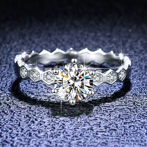 Luxe Sieraden 925 Sterling Strook Moissaniet Diamant Verlovingsring 2ct Gra Gecertificeerd Ronde Briljant Geslepen Ring Voor Vrouw