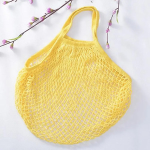 Sac de courses en filet de coton biologique écologique réutilisable pour fruits et légumes, idéal pour le marché des agriculteurs et les courses zéro déchet - Product Image 2