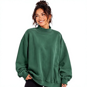 Nouveau pull décontracté tendance surdimensionné en molleton tricoté à col montant pour femme, respirant, séchage rapide, écologique, automne-hiver - Product Image 1