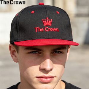 Custom Logo 6 Panel Two Tone <b>Flat</b> Brim Cap Wholesale Bulk Single Row Embroidery <b>Hat</b> Manufacturer - Product Image 1