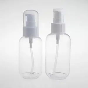 100 ml 120 ml flüssigkeitsverpackung aus kunststoff flasche mit kosmetika alkohol pumpe flasche für hand sanitizer