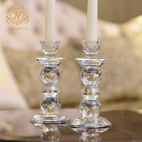 Bougeoir en forme de chaîne de perles de verre Bougeoir unique en cristal clair pour la décoration de table de mariage romantique