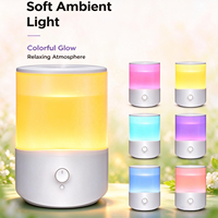 Humidificateur ultrasonique 2,5 L à lumière chaude, atomisation, humidistat, mode veille silencieux, remplissage par le haut, réservoir facile à nettoyer, pour chambre et pépinière