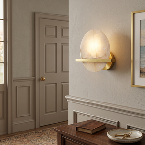 Brass Alabaster Wall Lamp Natural Stone Modern Luxury Nordic <b>Sconce</b> Bedroom Bedside Hotel Villa Factory Wholesale High-end <b>Light</b> - Product Image 2