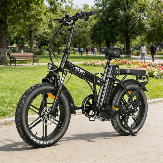 Best Price Q30 Foldable Fat Tire Bike 250W E Bike EU Warehouse 7 Speed 48V 15.6AH 20*4 Urban & Short Trips Electric Hybrid Bike