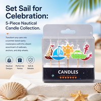 Bougies de gâteau en forme de bateau aux couleurs vives, vente chaude, directement de l'usine, pour décorations de fête d'anniversaire d'enfants sur la plage en été