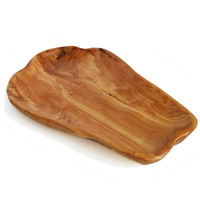 Bol à pâte décoratif en bois poli de luxe Assiette de service à salade rustique écologique à motif végétal