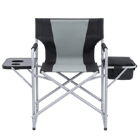 Chaise de camping pliante robuste avec structure en acier et tissu Oxford, avec table latérale et porte-gobelet pour pique-nique en plein air