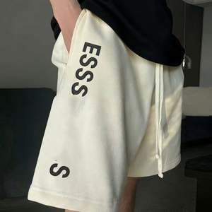 Pantalones Cortos de Algodón Grueso con Forro Polar para Hombre, Colección Invierno 2025, Transpirables, Ecológicos, Estilo Hip Hop, Color Sólido, con Cordón Ajustable - Product Image 1