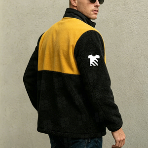 Chaqueta polar con cremallera completa al por mayor, casual, con cuello alto, de forro polar grueso, con logotipo bordado personalizado, para exteriores, tallas grandes, para hombre - Product Image 4