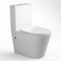 WC en céramique à siphon jet deux pièces avec abattant à fermeture douce, siphon en S 300 mm, équipement sanitaire pour salle de bain