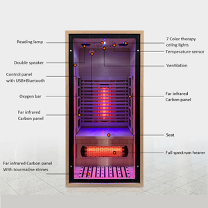 Legno di cedro di fascia alta doppio riscaldatore carbonio lontano infrarosso Sauna camera per la vendita - Product Image 3