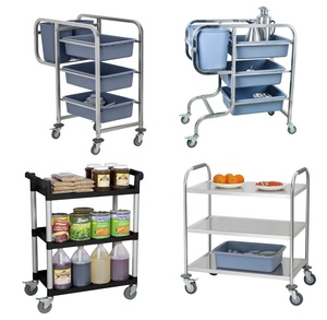 عربة طعام وشراب تجارية للفنادق والمطاعم من البلاستيك عالي الجودة بطبقتين أو ثلاث طبقات، معتمدة من LFGB، بسعة 50 كجم - Product Image 6