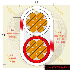 Cable de Extensión para Termopar de Tungsteno-Renio 526, Tipo C, Aislamiento de Fibra de Vidrio, Revestimiento de Silicona, 2x0.5mm, Electrónico - Product Image 4