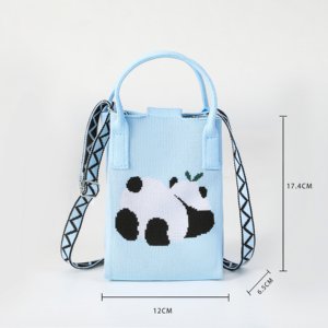 Exquisito Bolso de Ganchillo para Mujer, Modelo Lady Panda, Bolso de Algodón de Color Sólido, Cartera para Teléfono Tejida a Crochet - Product Image 6