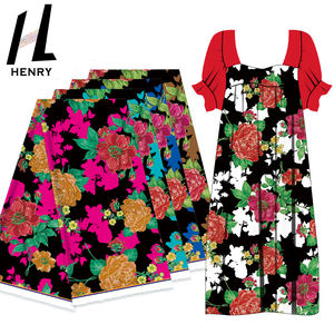 Vải Nhà Máy Thiết Kế Mới Màu Đen Và Trắng Chắp Vá Màu Hoa Nhà Máy In Vải Cho Quần Áo & Dresses - Product Image 3