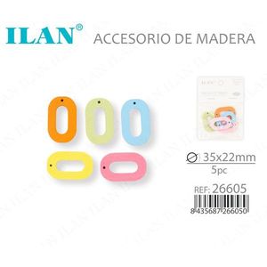 Accessorio circolare in legno Ilan 35x22mm 5 pezzi per lavori artigianali - Product Image 3