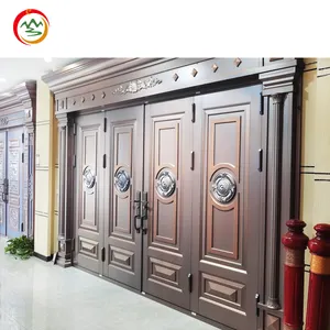Stil villa kapısı dört katlanabilir açık avrupa alüminyum alaşımlı kapı elektrikli bahçe kapısı alüminyum avlu kapı
