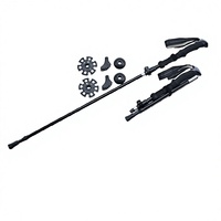 Bâtons de randonnée en alliage d'aluminium, bâtons de marche, paniers pour neige et boue, télescopiques, pliables, avec lumière LED, longueur réglable 115-135 cm