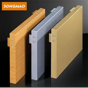 Songmao Veneer Panel pelapis dinding Aluminium, Tirai dinding dekoratif 1-4 Mm