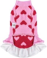 CuteBone rose chien robe pull doux et extensible chien vêtements pour petits chiens chiot pull pull à volants robe tenue pour animaux de compagnie