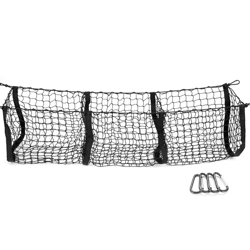 Pocket Trunk Aufbewahrung tasche Aufbewahrung Schweres Fracht netz Geeignet für Auto SUV Pickup Truck Bed Black Mesh Belt 4 Haken und Schlaufen