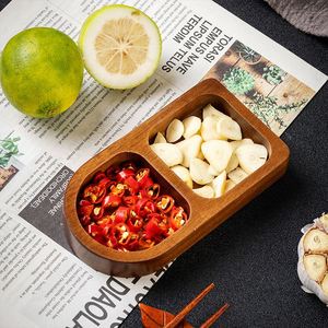 Natural Wood Serving <b>Tray</b> 3-Section Divided Appetizer Dish Plant Design for Home Kitchen Use for Snacks <b>Dinner</b> for Hotels - Product Image 2