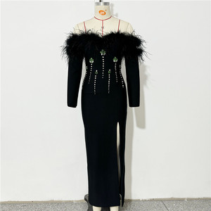 Vestido de noche sin espalda con cuello en V elegante estilo celebridad nueva moda Otoño 2025 para mujer - Product Image 6