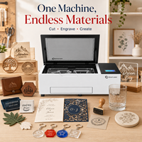 Graveur et découpeur laser CO2 de bureau pour bois, acrylique, plastique, caoutchouc - Refroidissement par eau, cadeaux personnalisés, fabrication de panneaux personnalisés