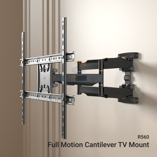 Zeno R560 Heavy Duty Swivel Full Motion TV Wall Mount 40-75 Inch Box Packaging Cool Rolled Steel Tv Stand Bracket Load 40.9kg