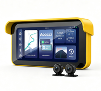 Système de suivi GPS pour moto Aoocci C6 Pro avec double caméra 1080P, navigation sans fil Apple CarPlay Android Auto